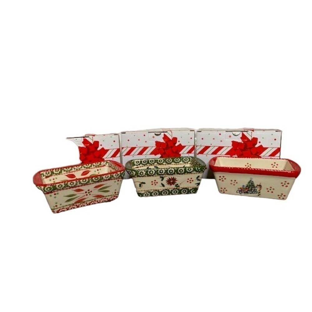 Temp-tations Holiday Baking Dishes with Lids NEW in Gift Box Set of Three